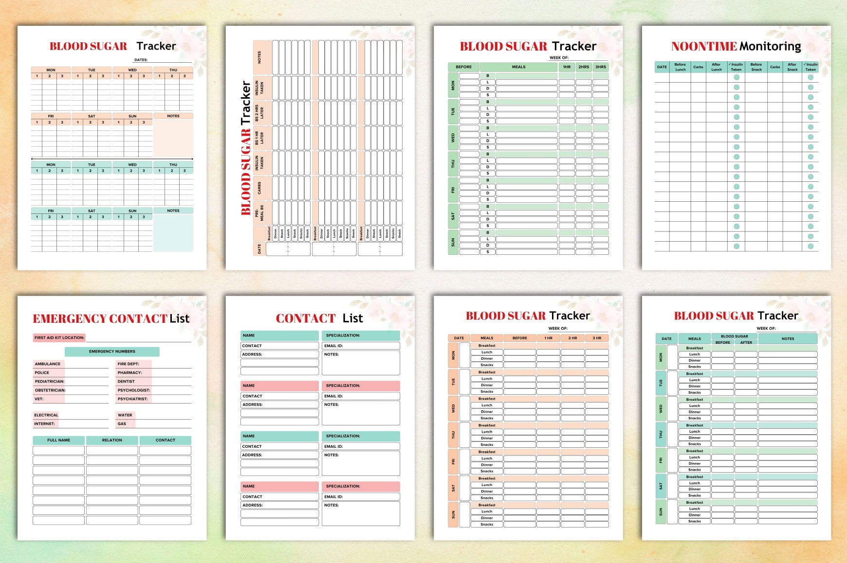 Blood Sugar Planner