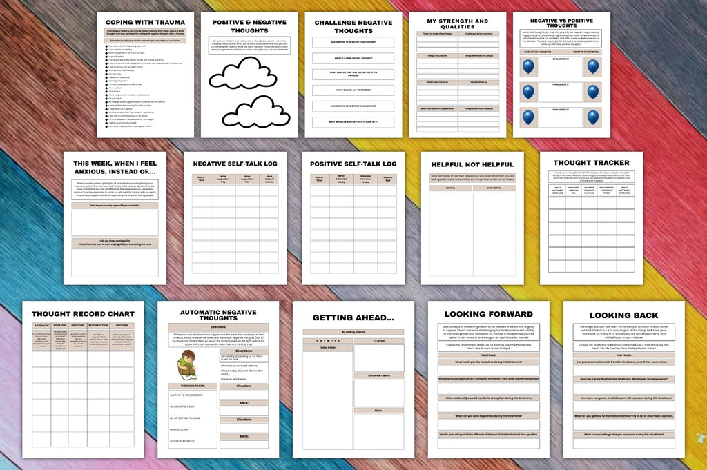 Challenging Negative Thoughts CBT Planner