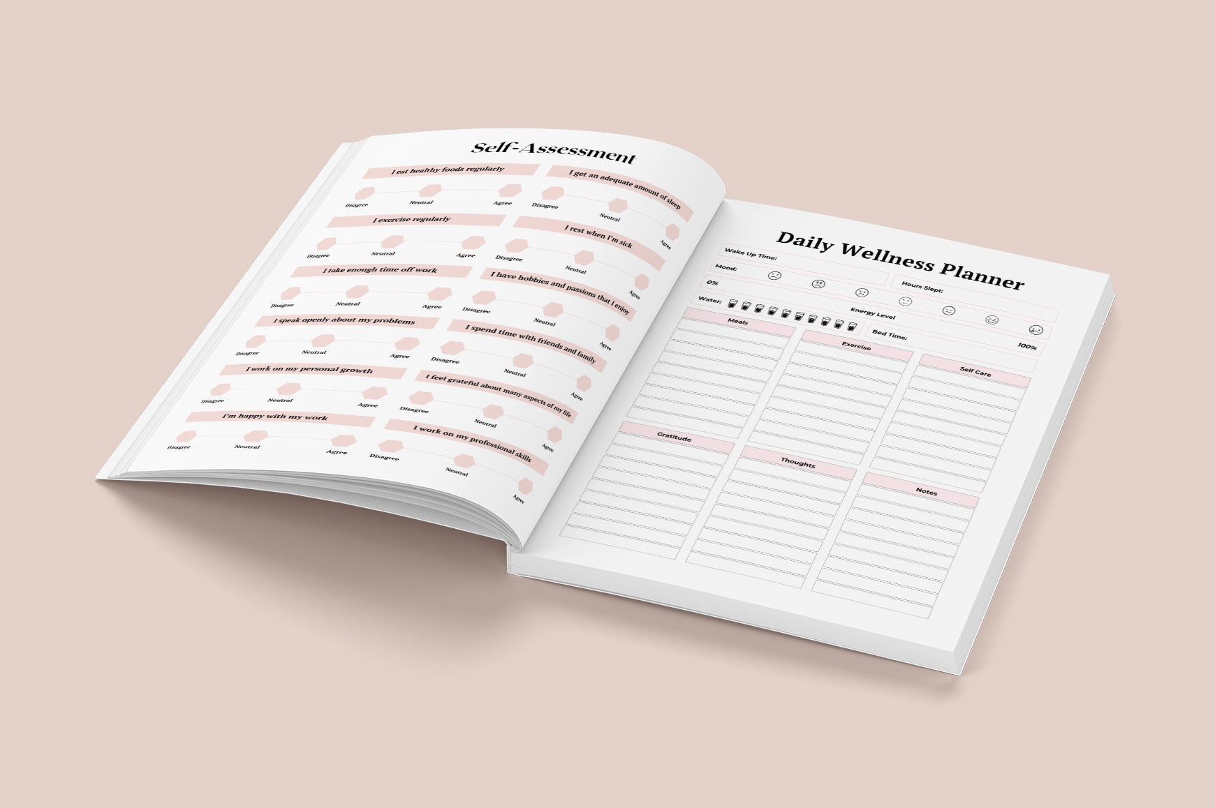 ADHD Self-Care Support Planner with printable self-care planning pages