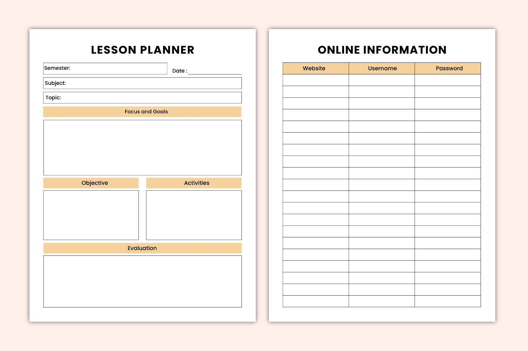 Teacher Productivity Planner