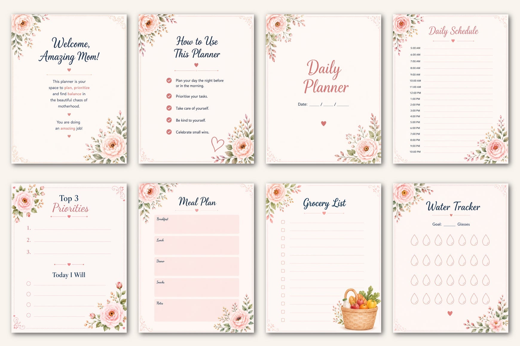 Mom Daily Productivity Planner