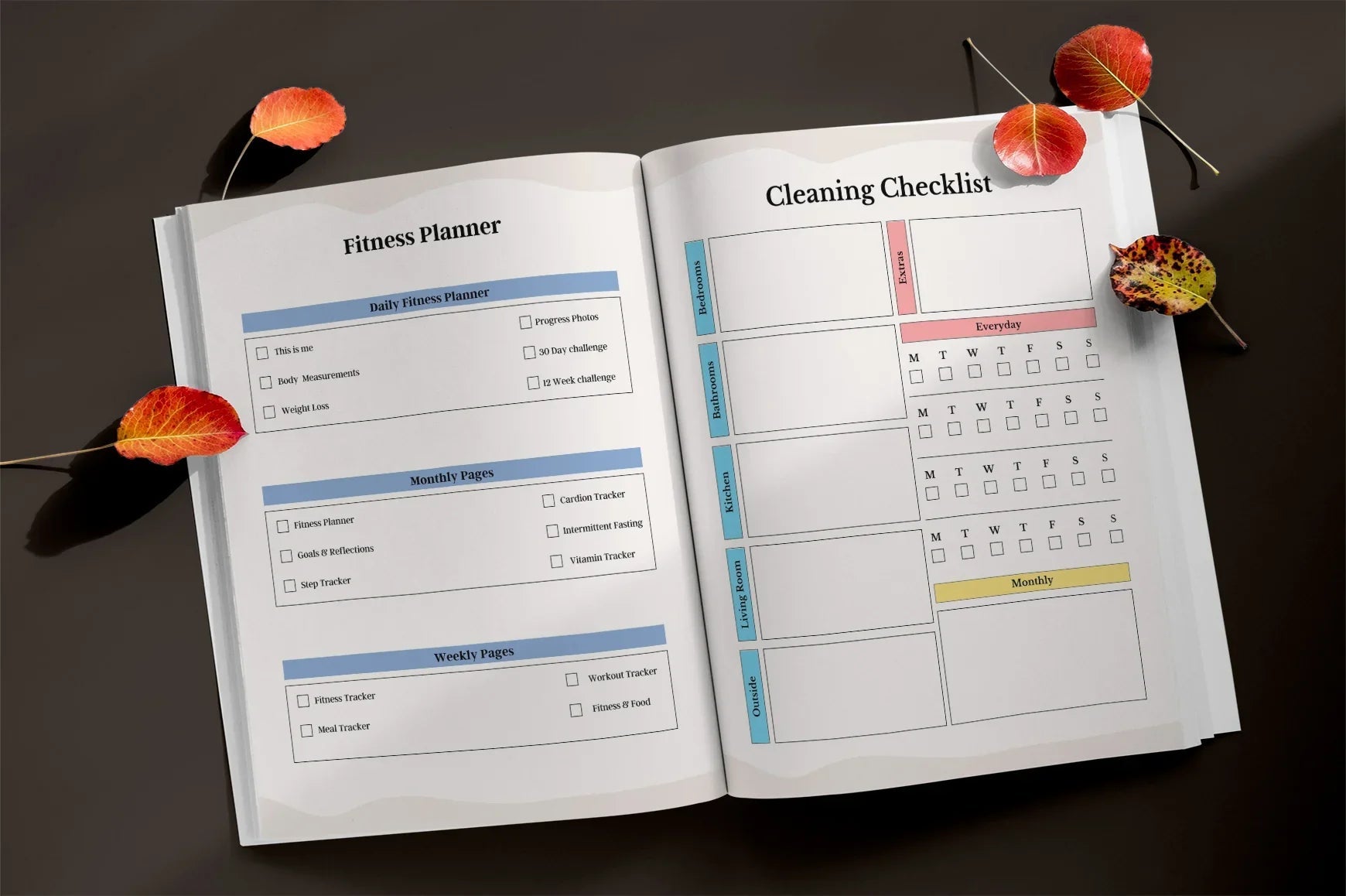 ADHD Planner Bundle organization and goal setting planner pages