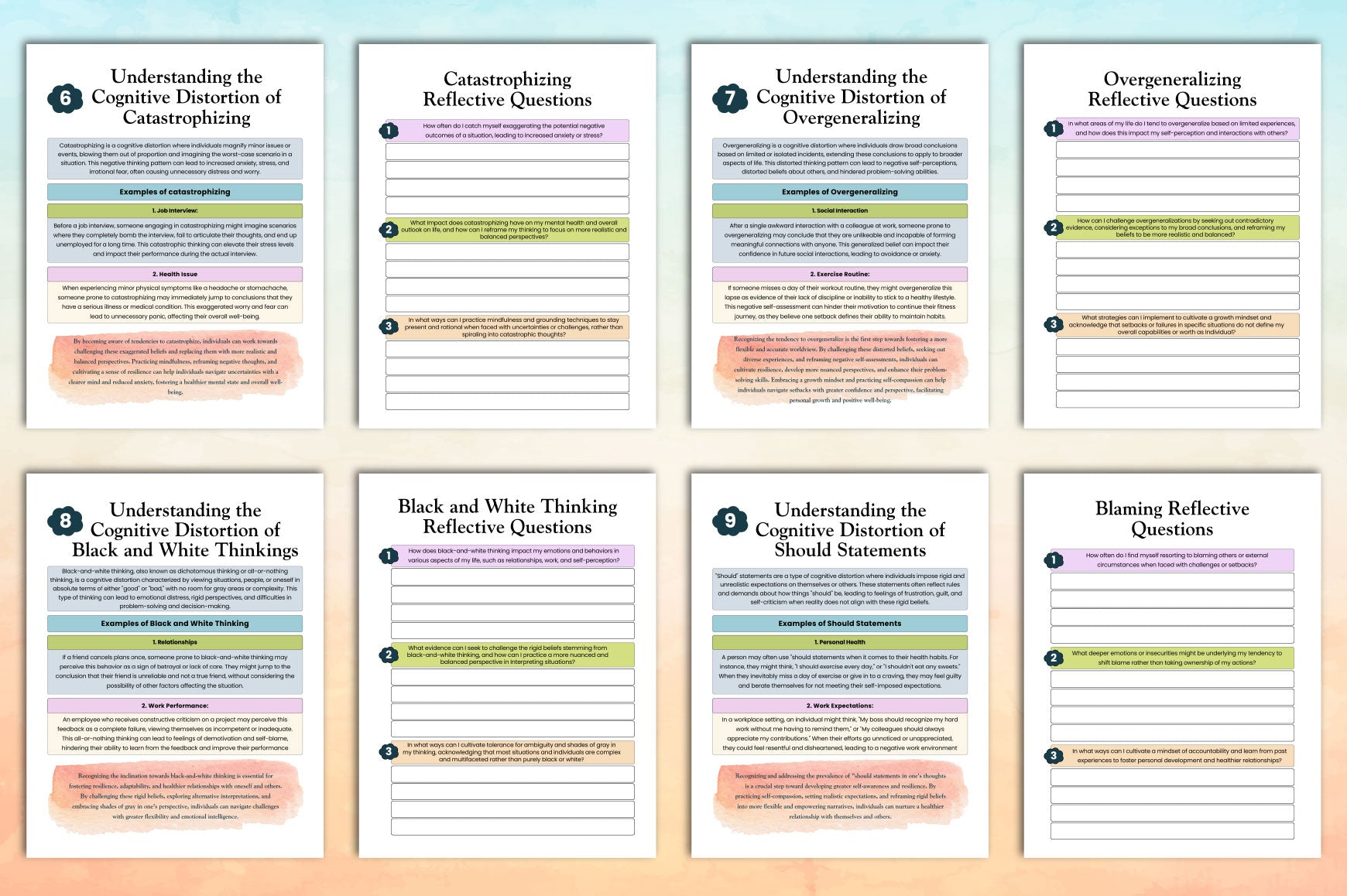 Cognitive Distortions Workbook for Personal Growth