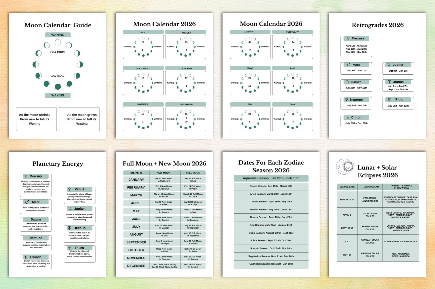 Moon Astrology Planner
