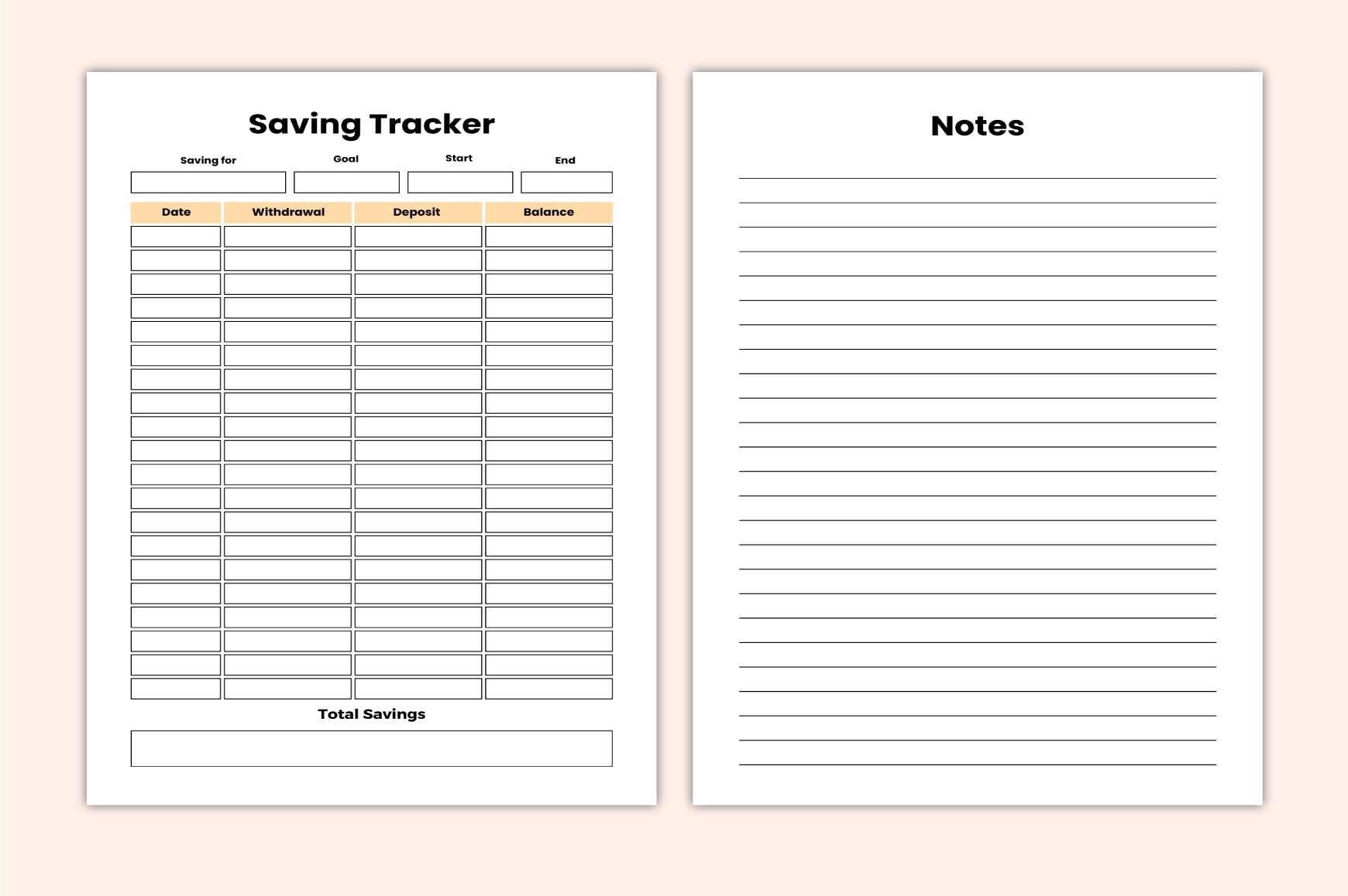 Financial Savings Challenge Planner