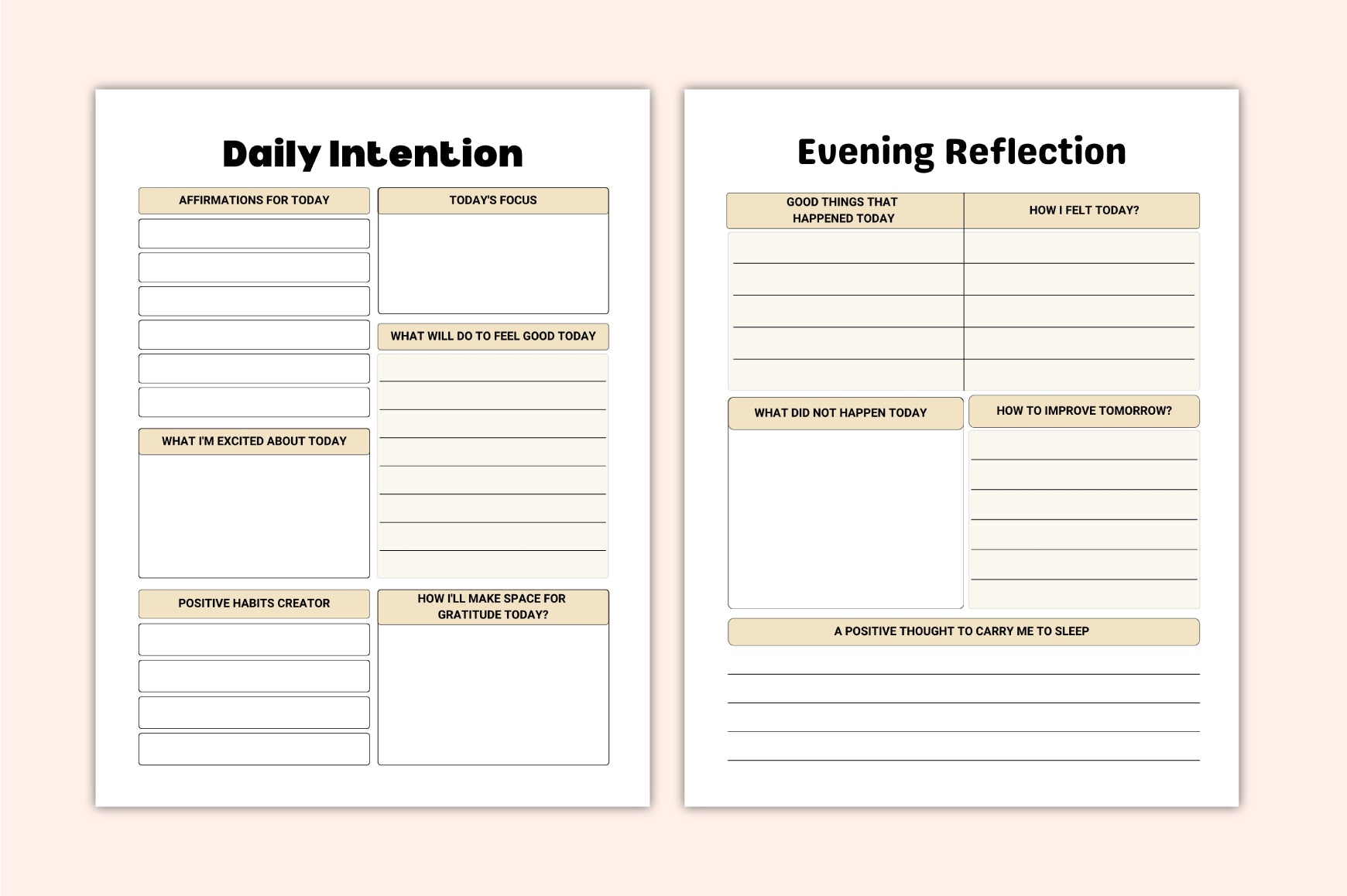 Intentions Manifestation Journal
