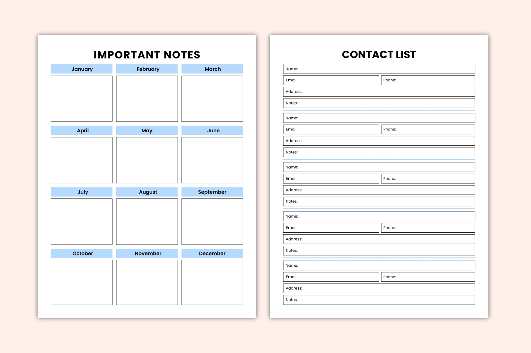 ADHD Productivity Journal printable PDF daily journal