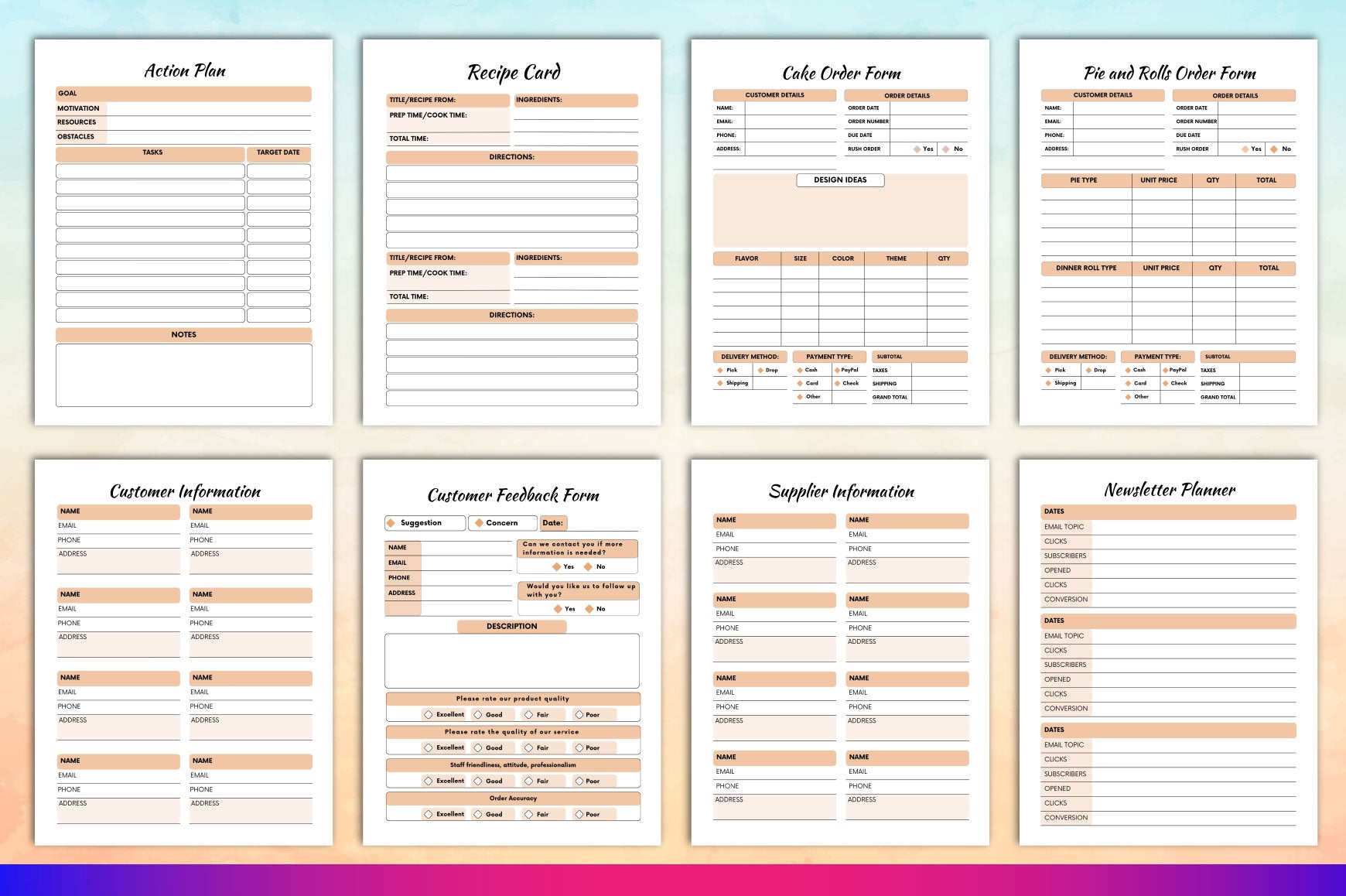 Bakery Business Planner Template