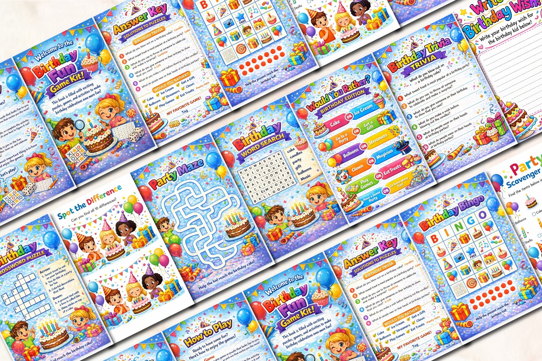 Birthday Fun Game Planner for Kids