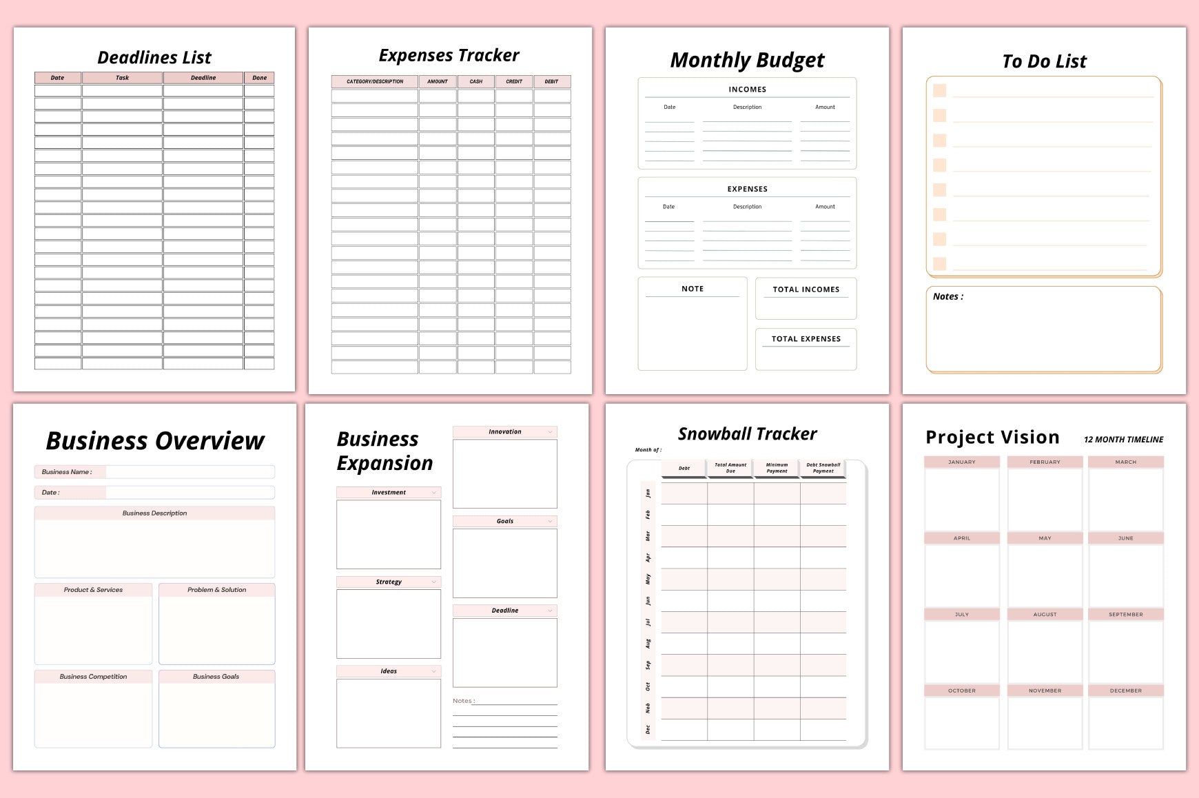Craft Handmade Business Planner