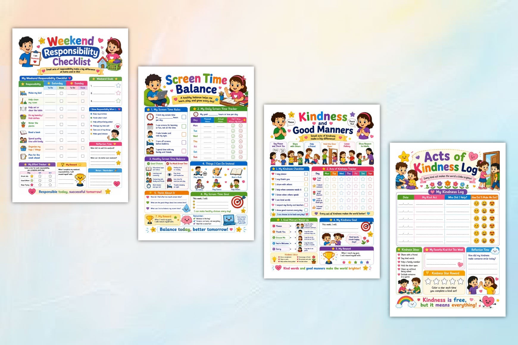 Kids Daily Routine Responsibility Workbook
