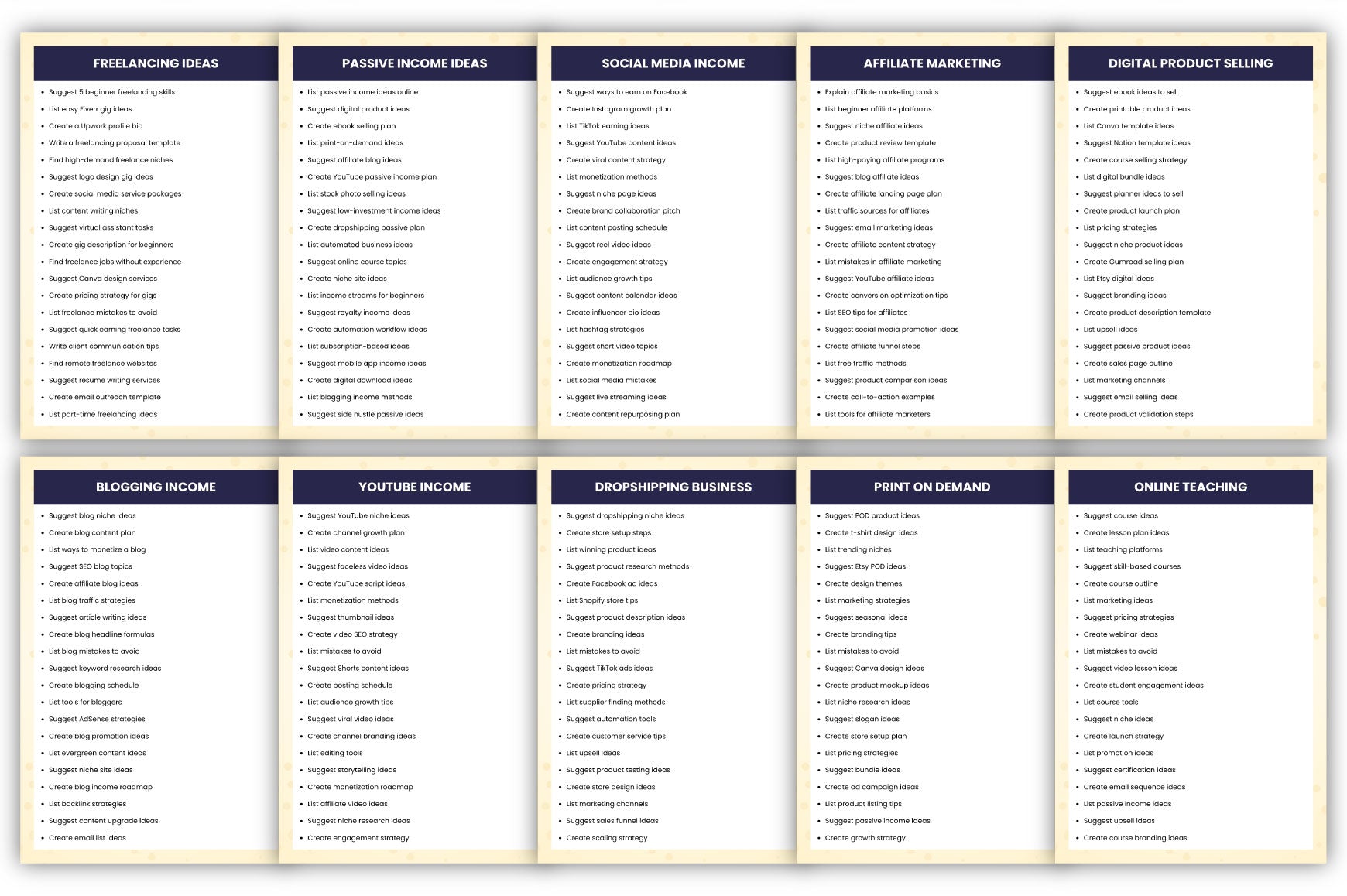 Online Earning Prompts
