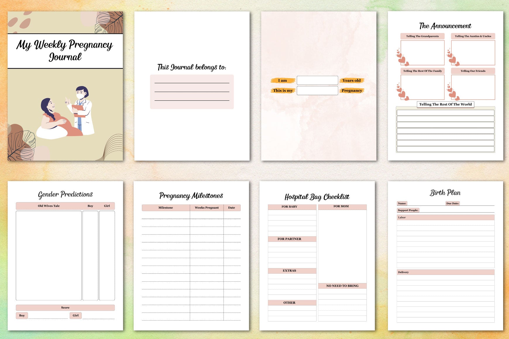 Weekly Pregnancy Journal