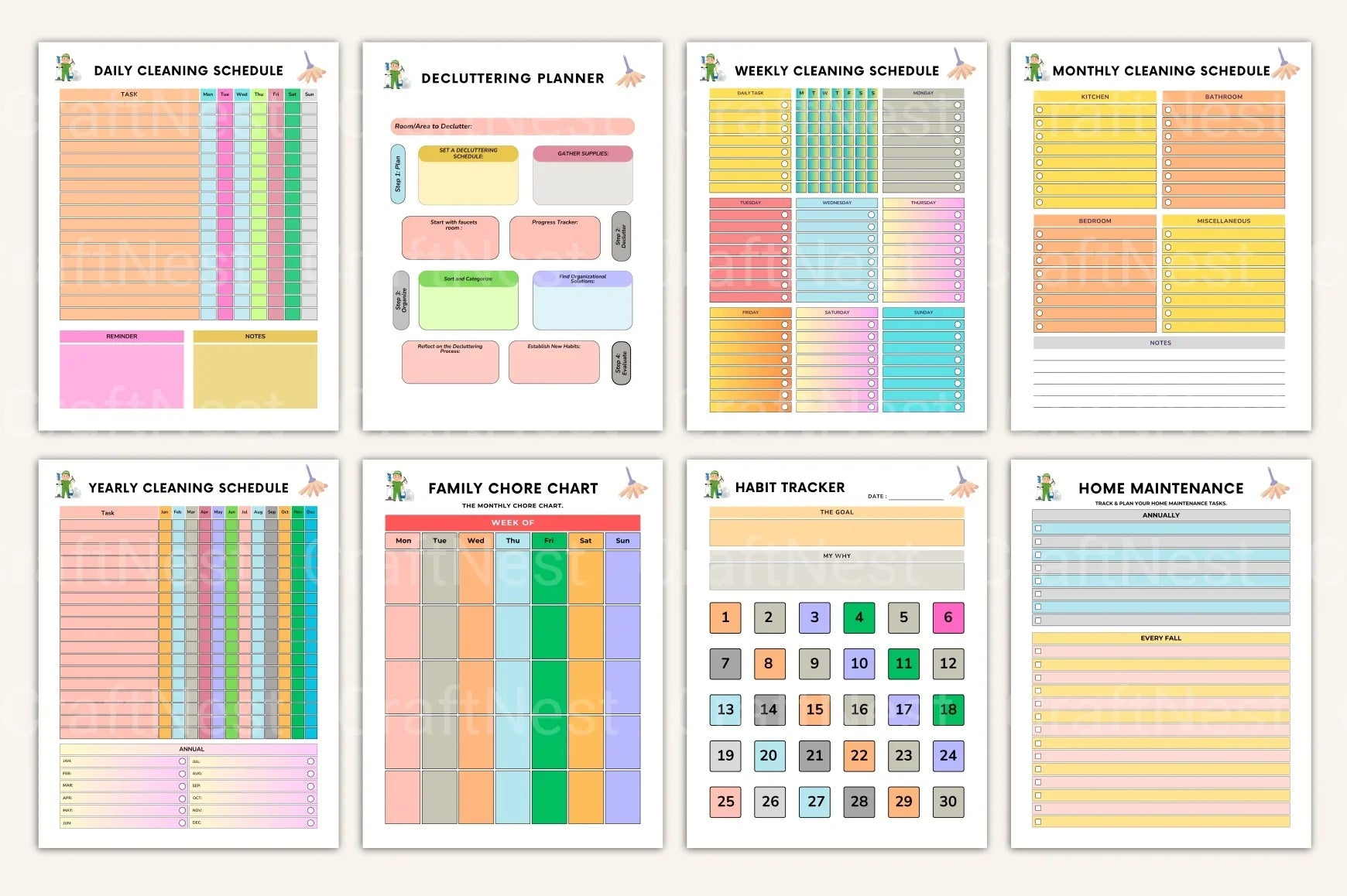 ADHD Cleaning Tips and Strategies decluttering workbook preview