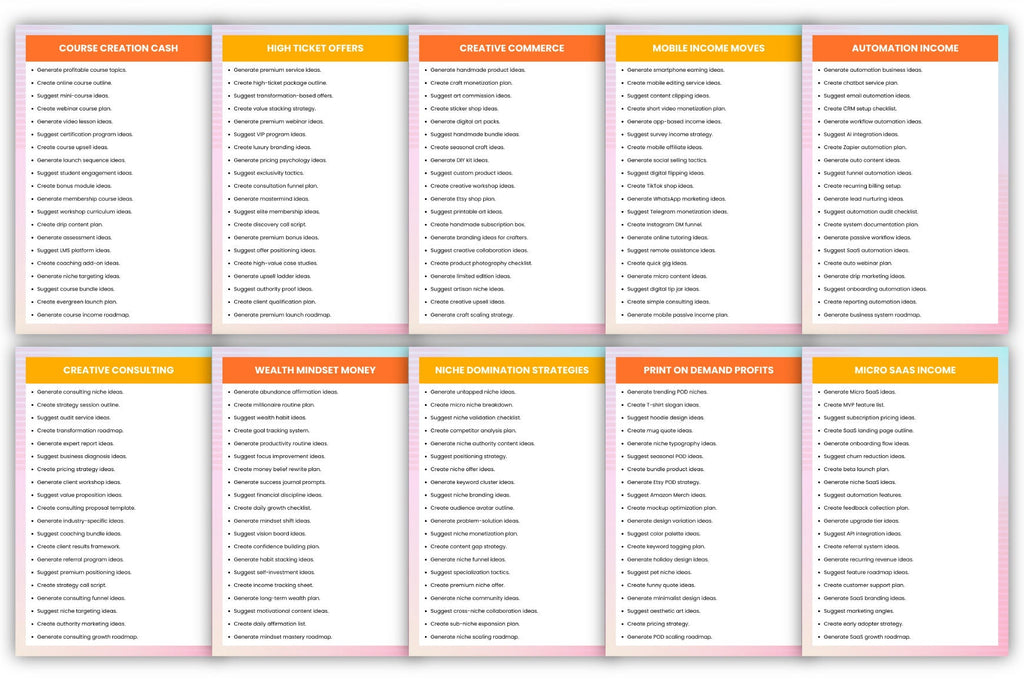 Creative Earn Prompts