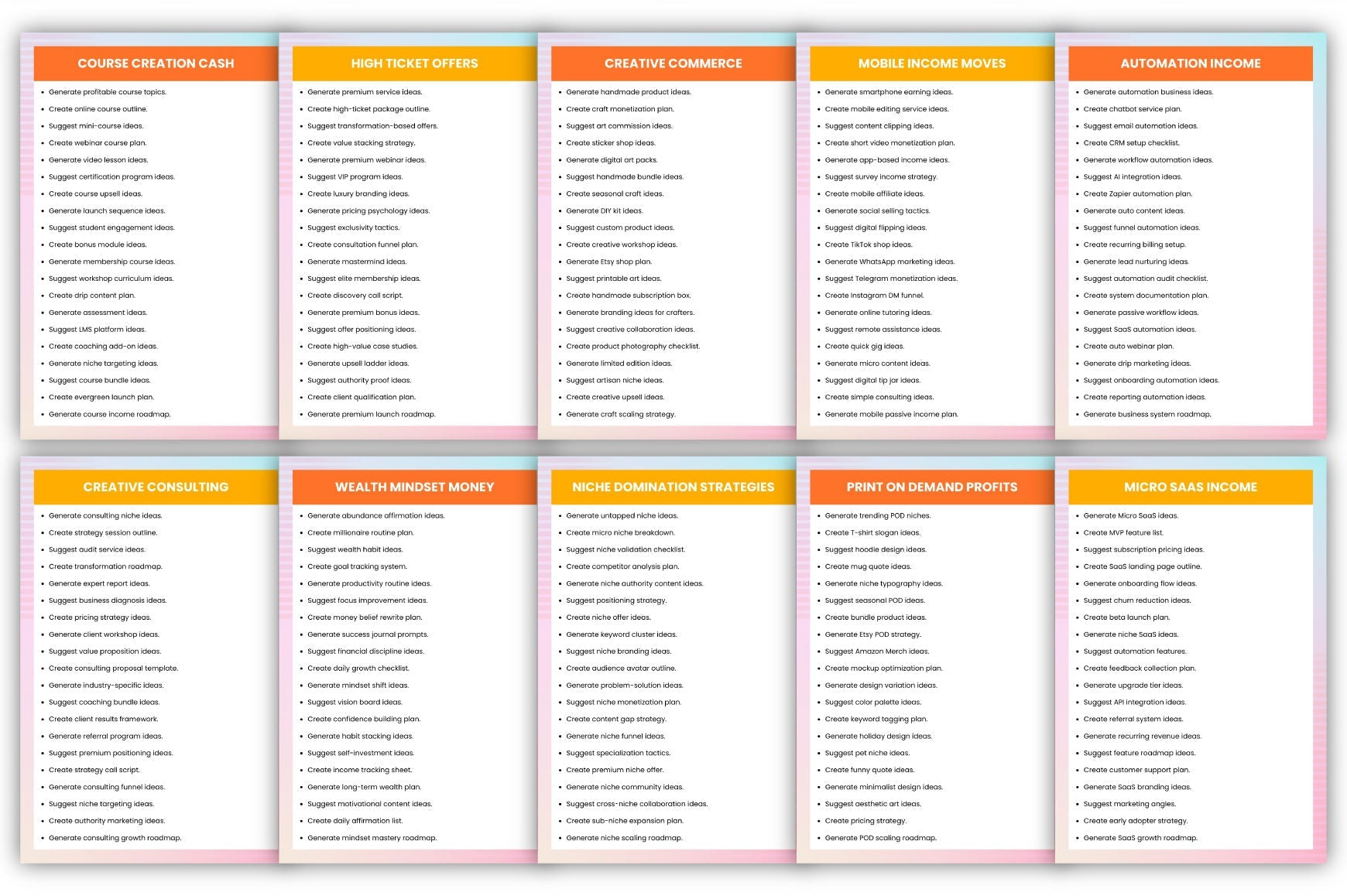 Creative Earn Prompts