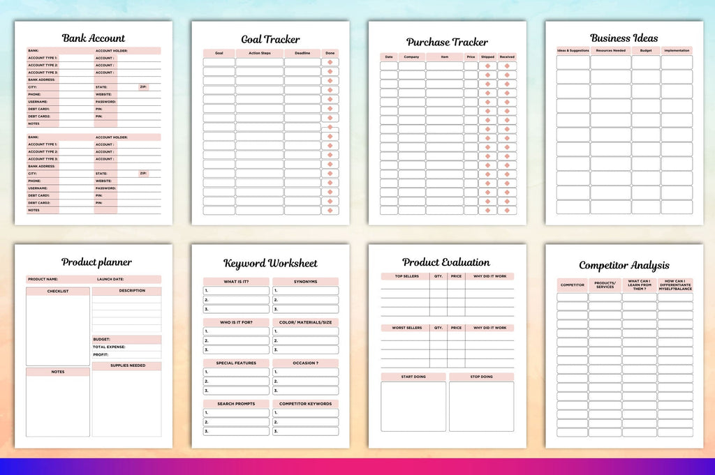Tumbler Business Planner Template
