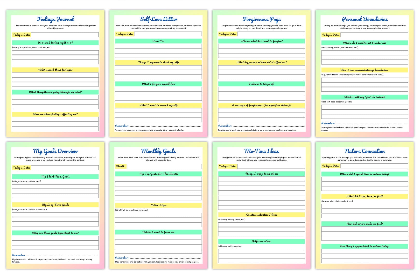 Self Care Life Planner