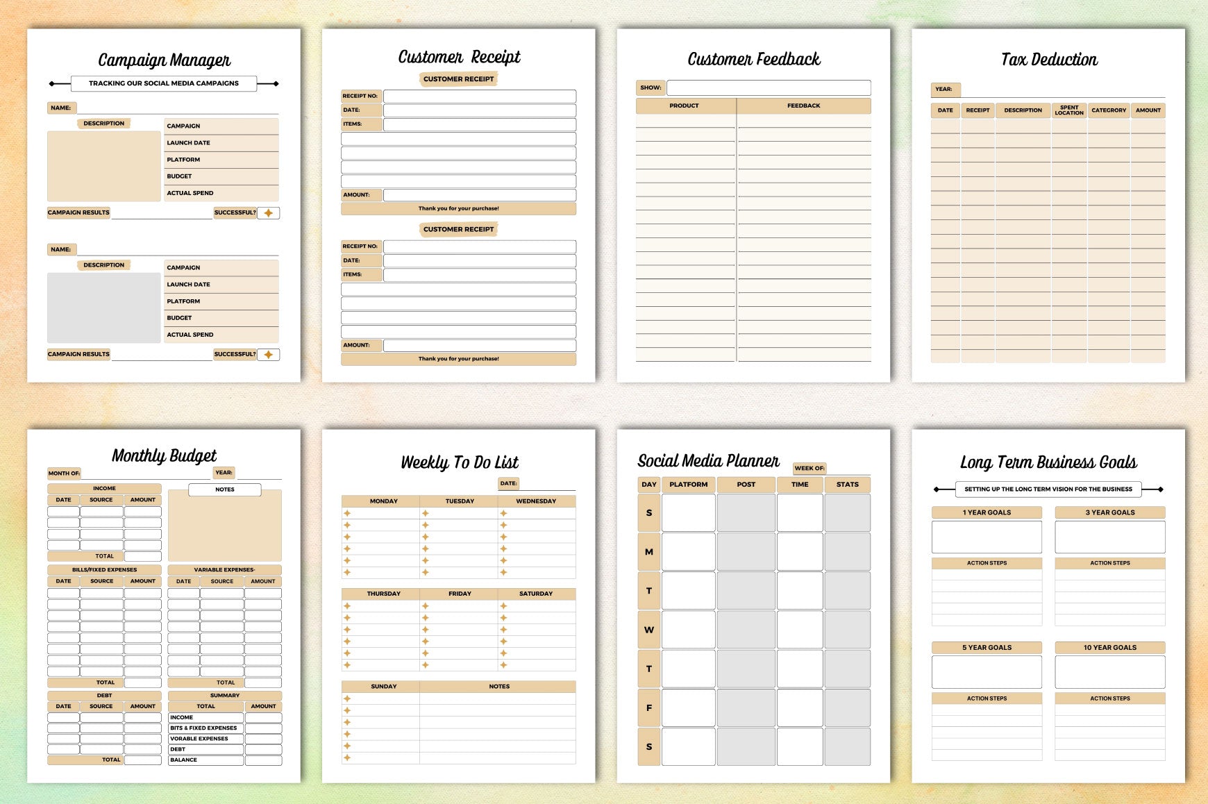 Business Planner Template