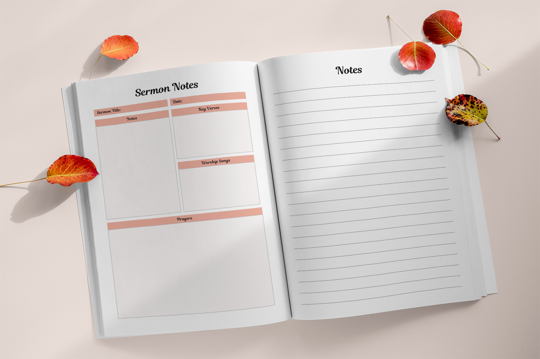 Church Sermon Note Journal