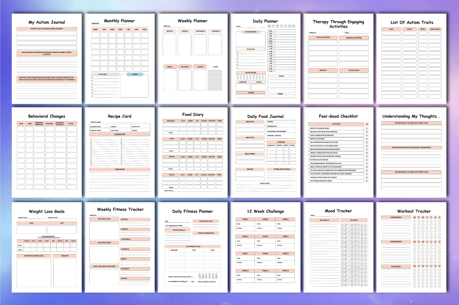 Autism Planner Guide Printable Planner Pages