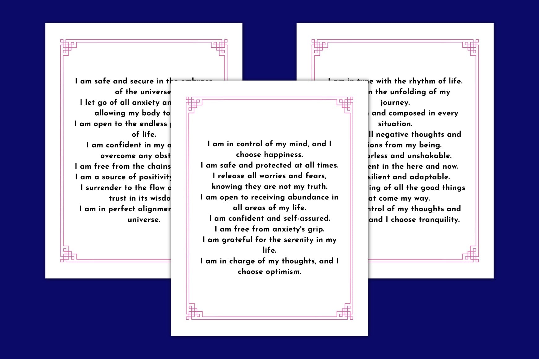 Anxiety Solution Affirmations Planner