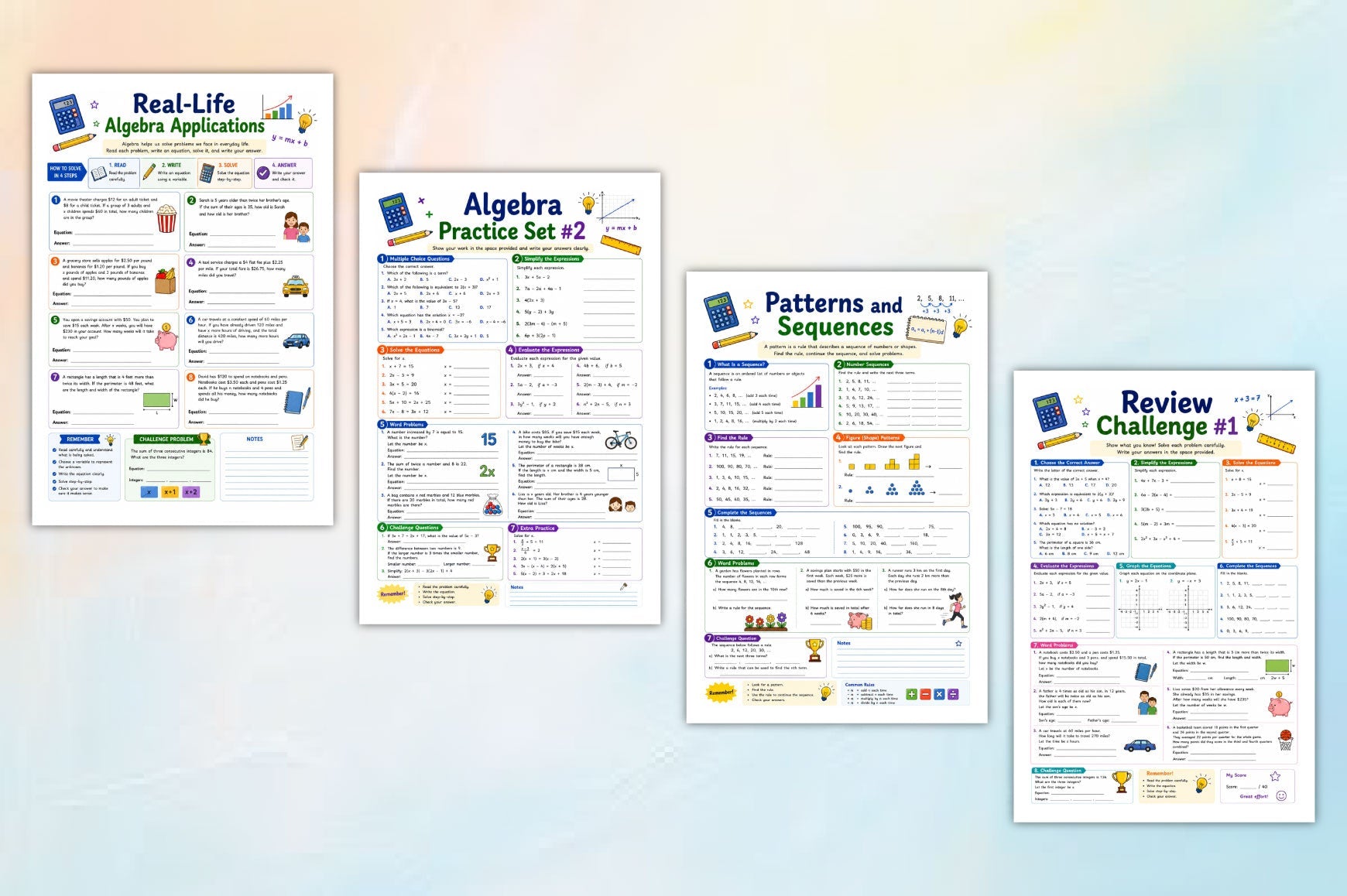 Build Strong Algebra Skills Workbook