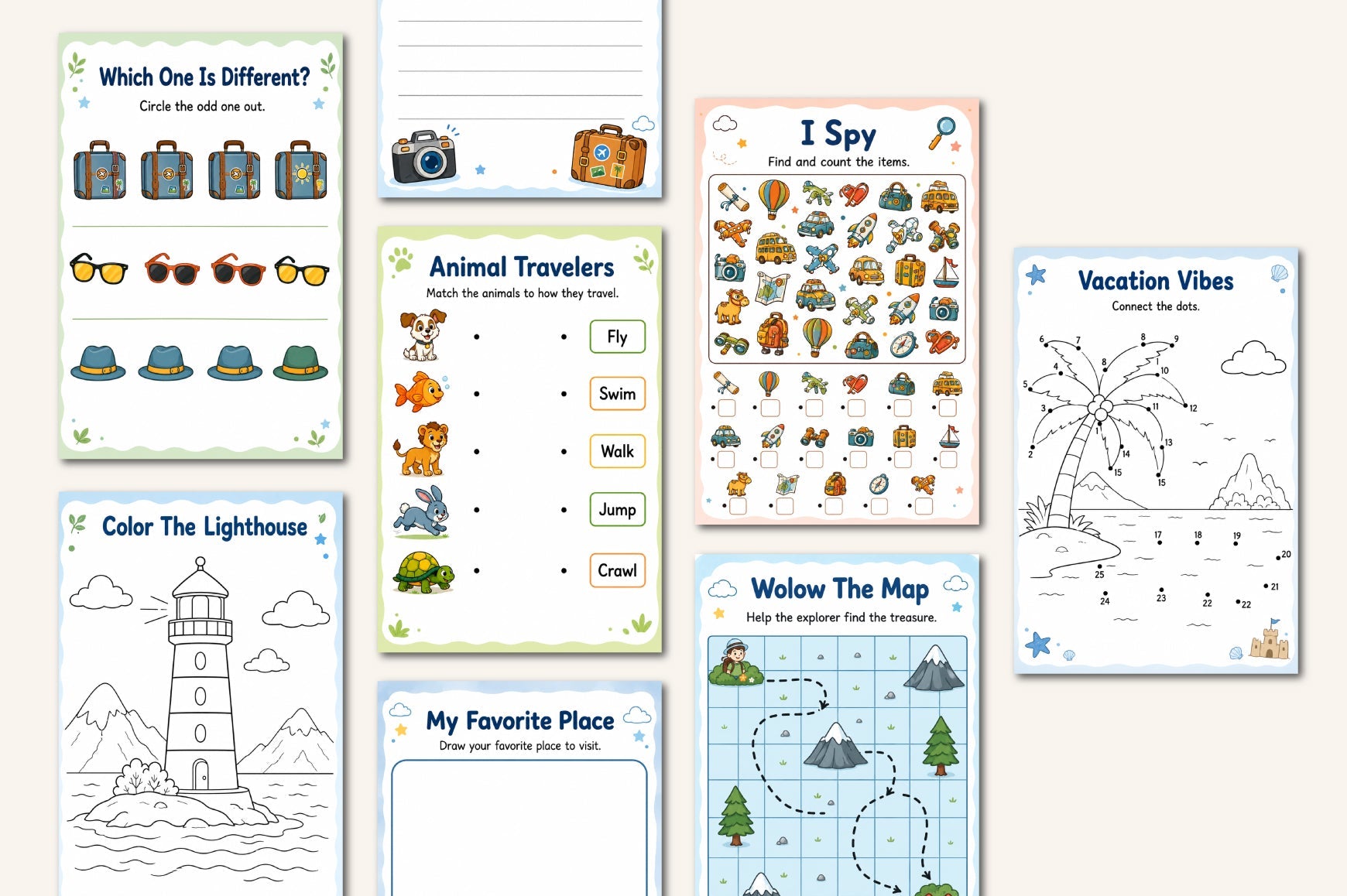 Kids Travel Activity Book