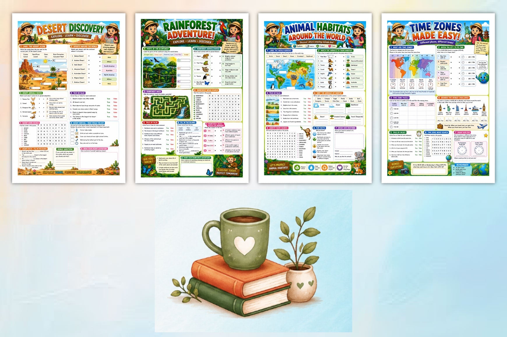World Explorer Activity For Kids Workbook