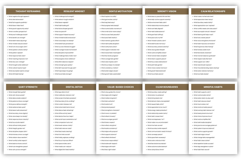 Calm Clarity Prompts for Mindfulness
