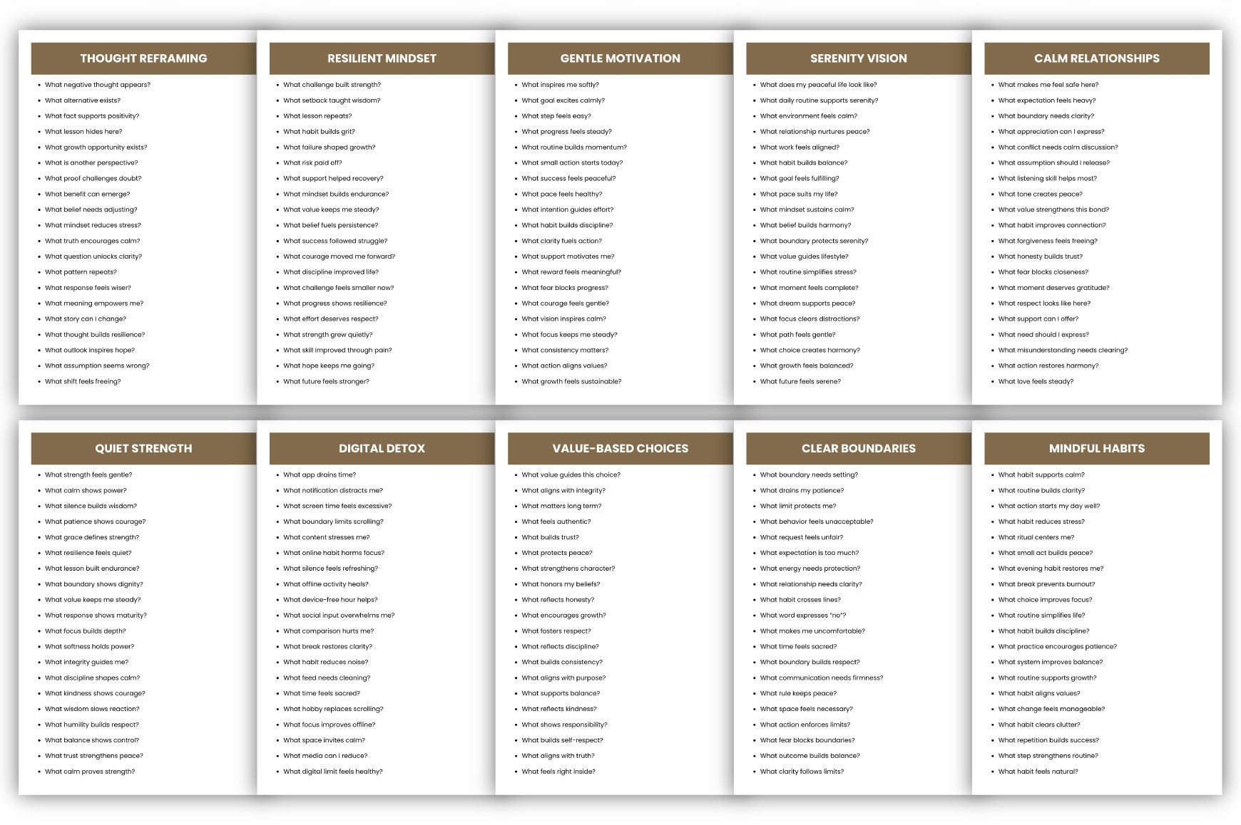 Calm Clarity Prompts for Mindfulness