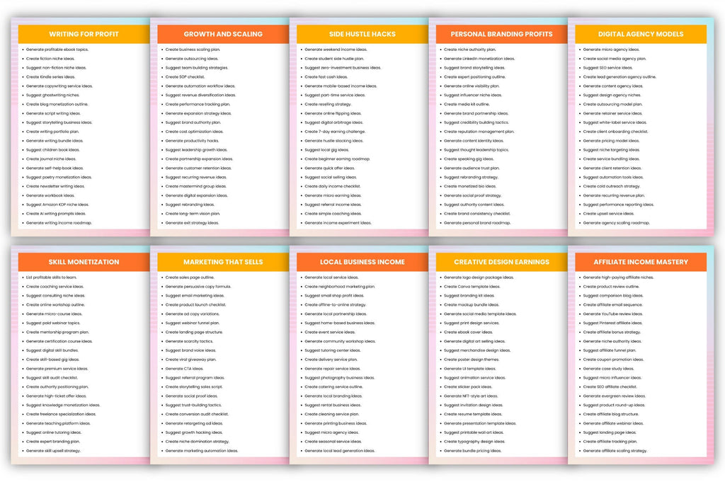 Creative Earn Prompts