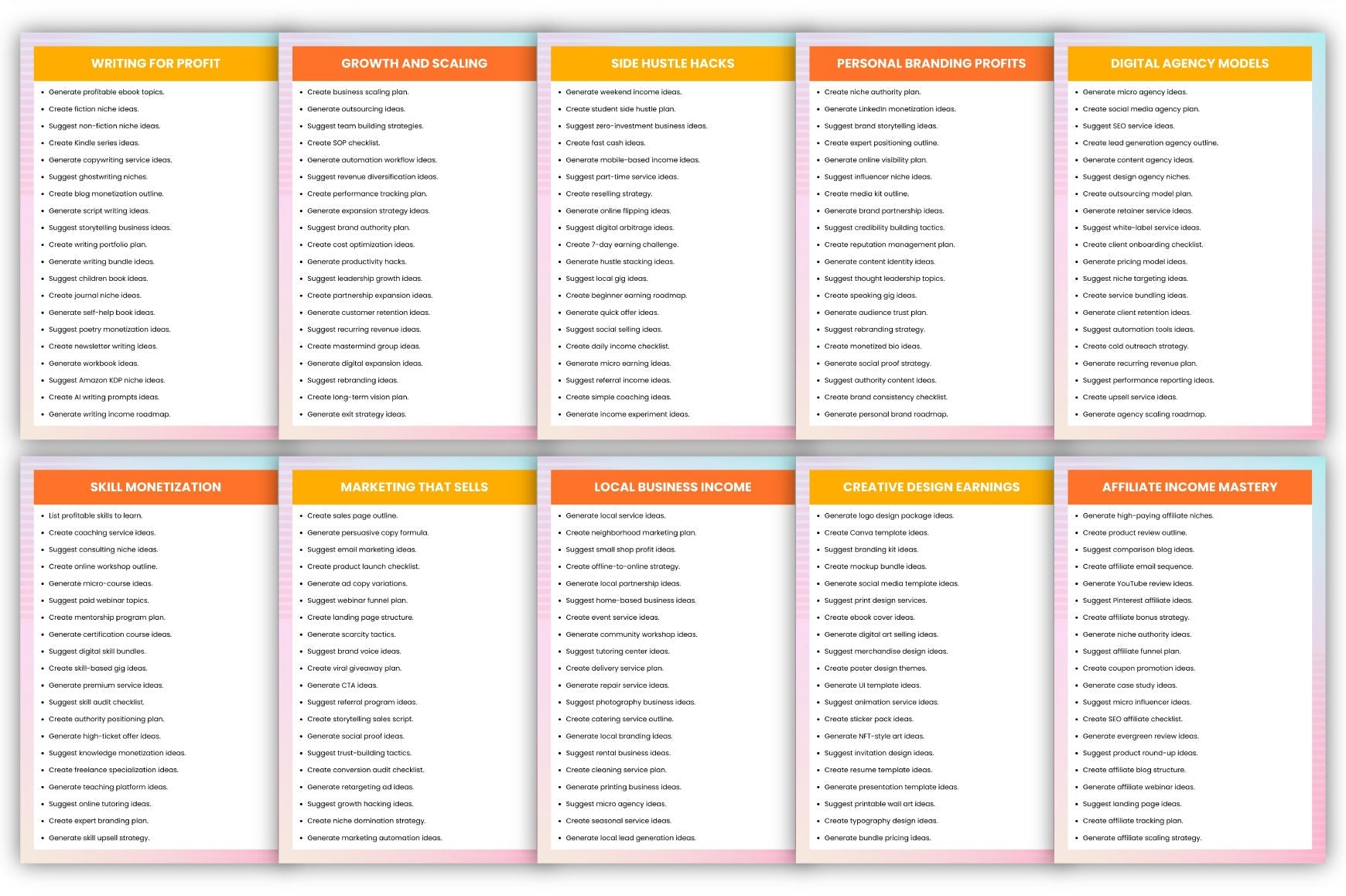 Creative Earn Prompts