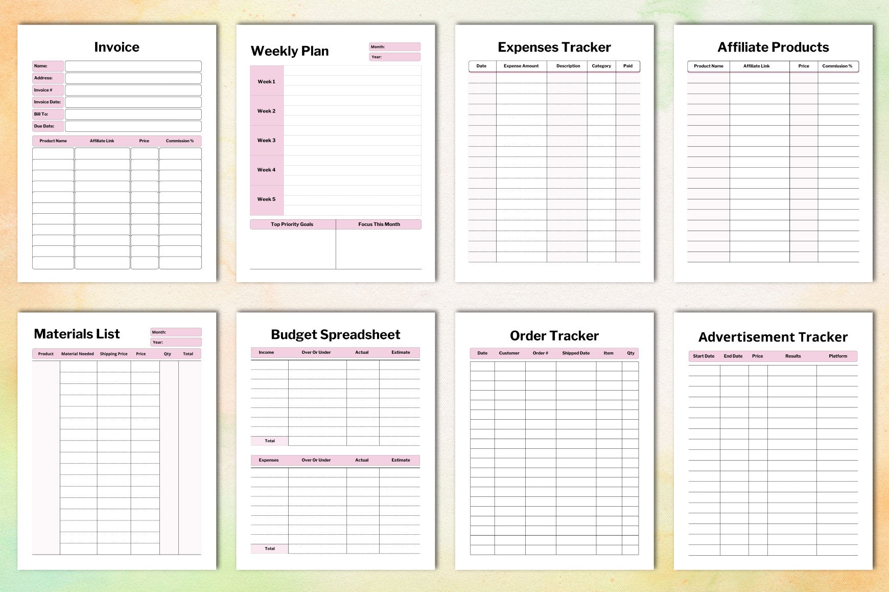Side Hustle Planner