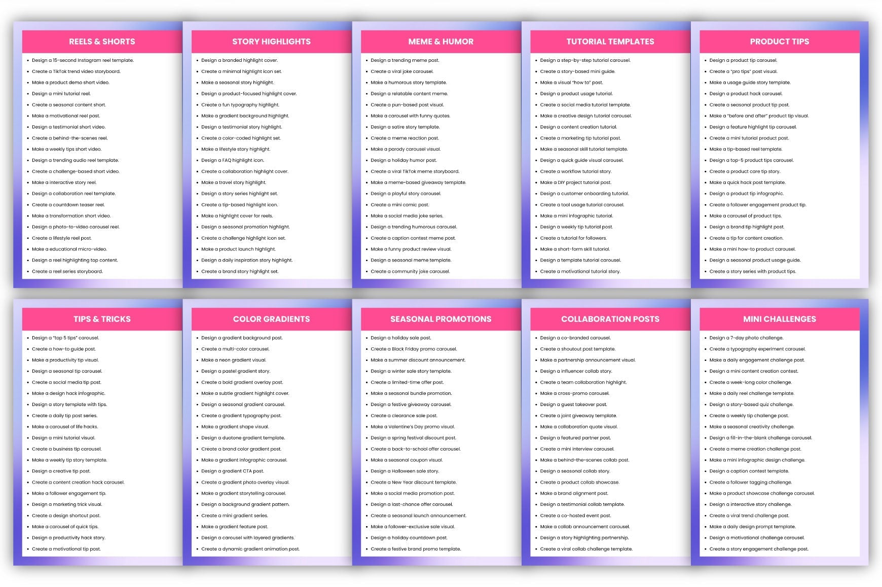 Social Media Prompts