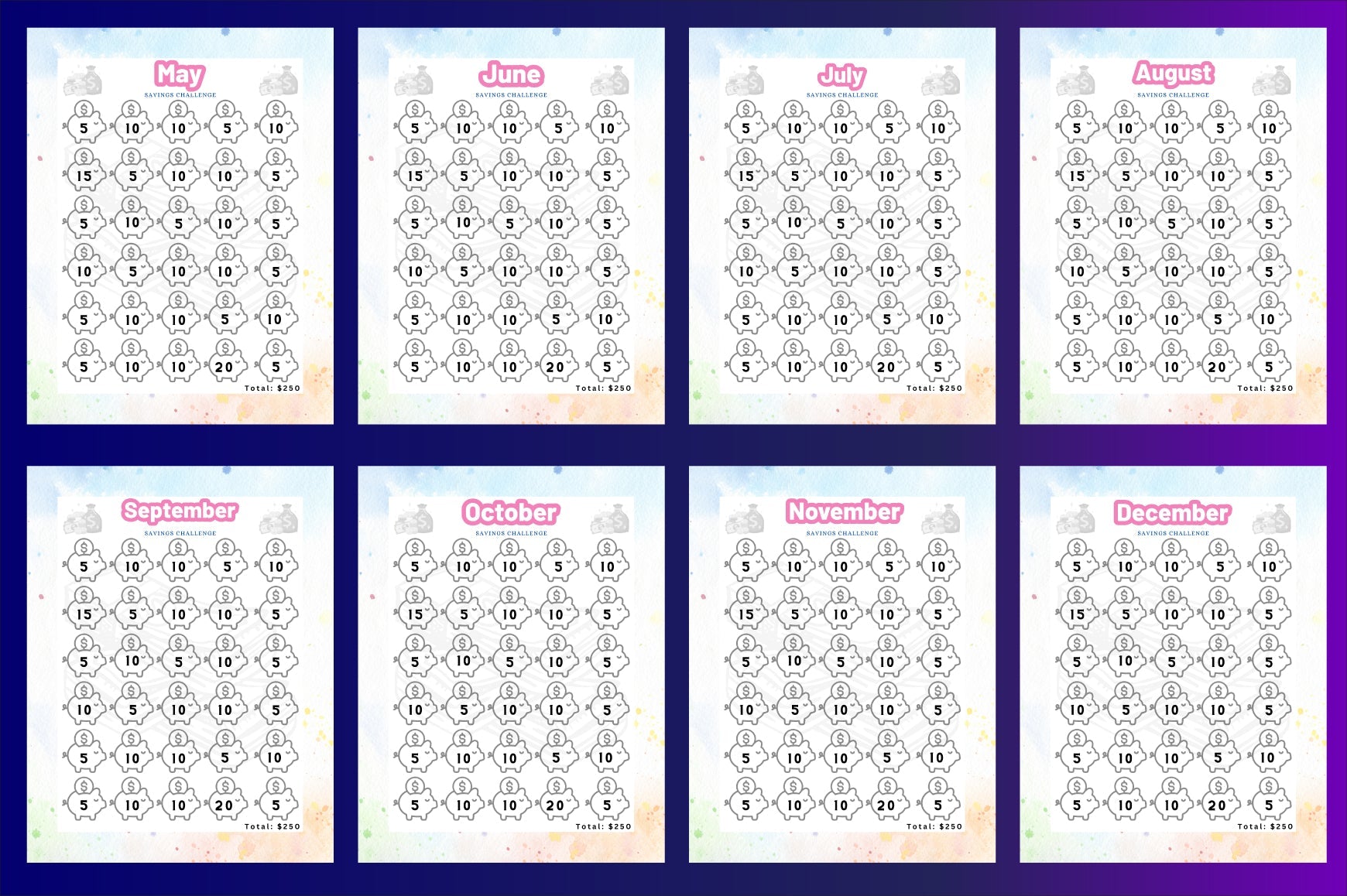 Month Savings Challenge Planner