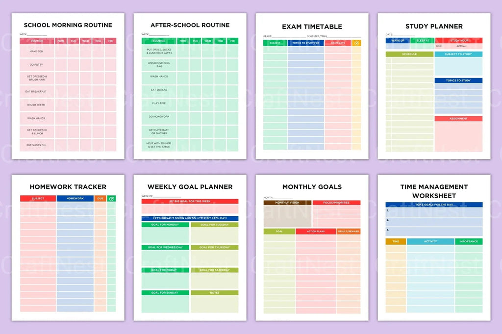 ADHD Printable Planner goal setting and positive habit tracker