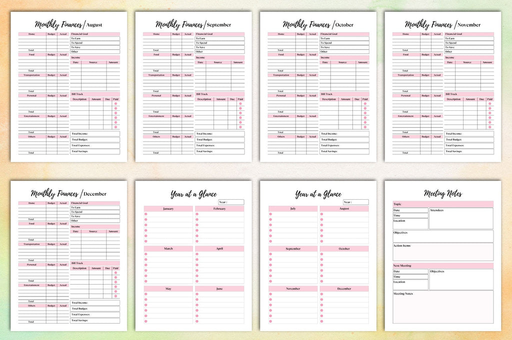 Undated Planner for Organization and Productivity