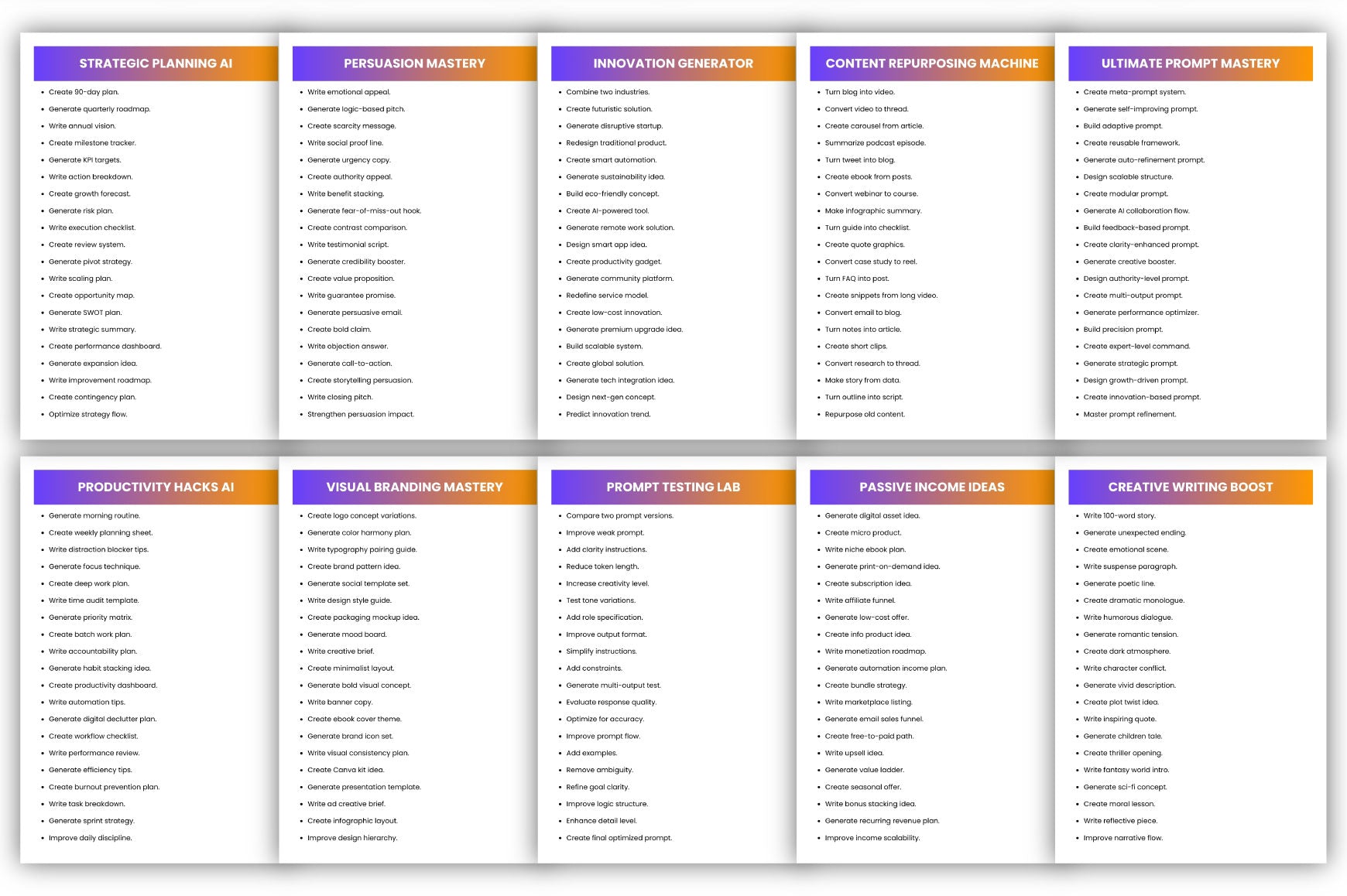 Creative AI Secrets Prompts