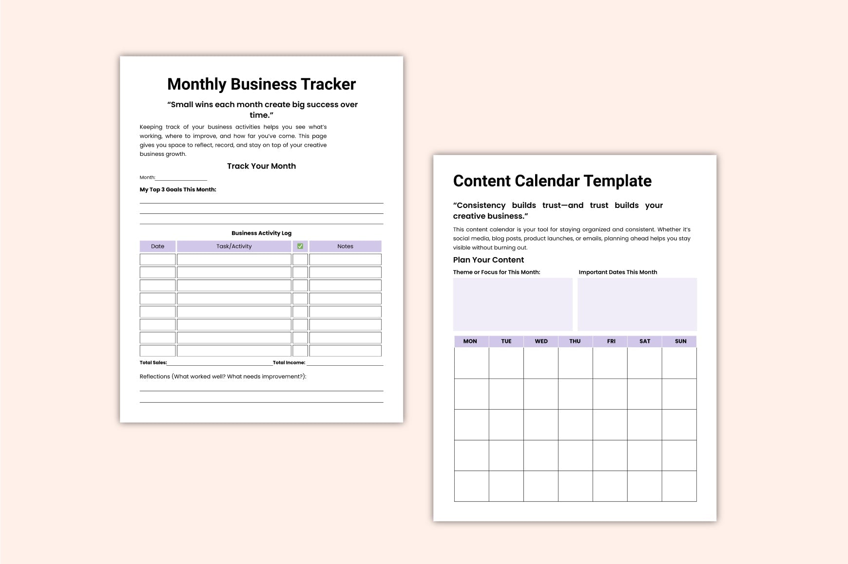 Artistic Business Success Guide Planner