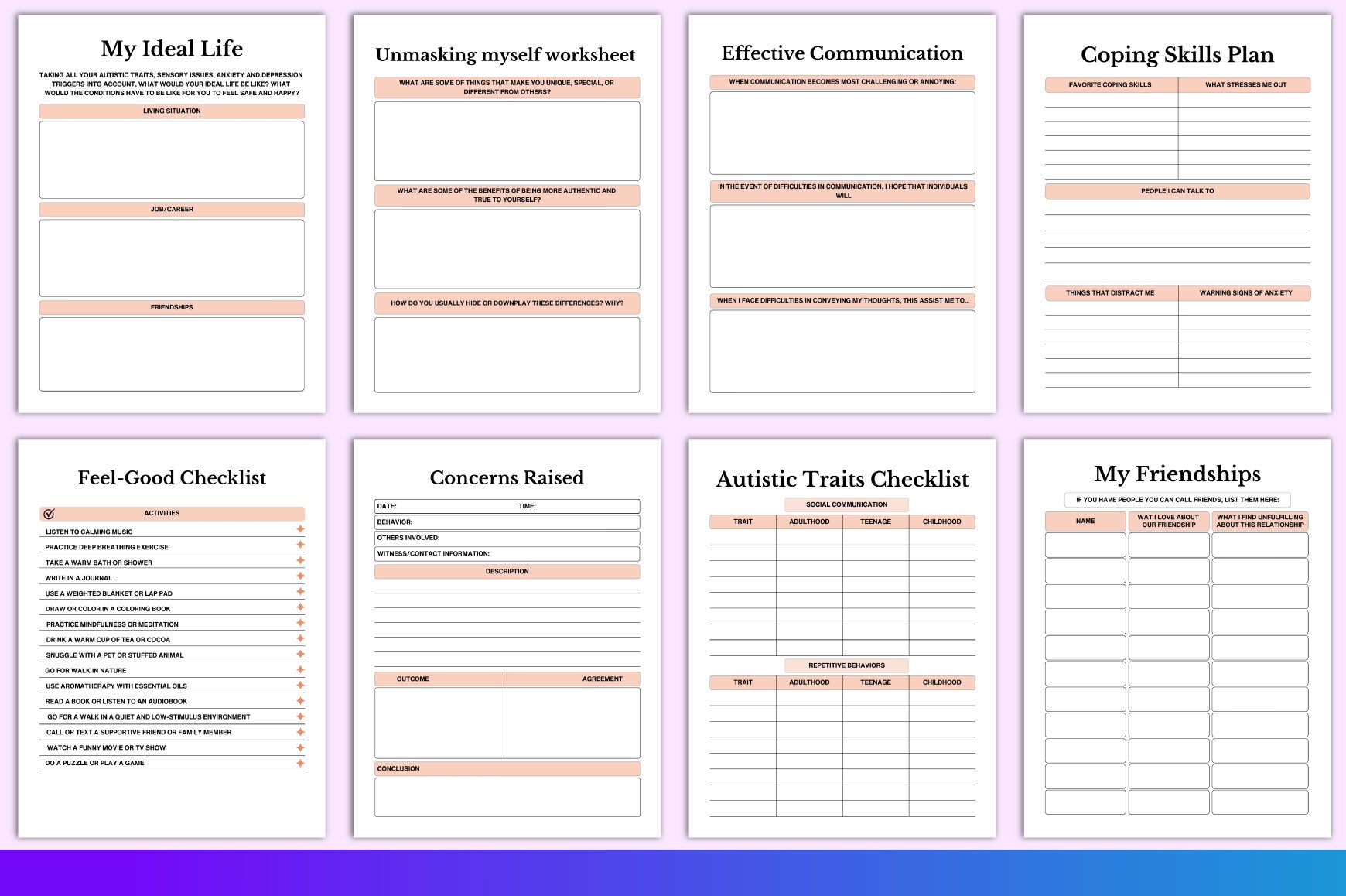Autism Planner Goal Planning Pages