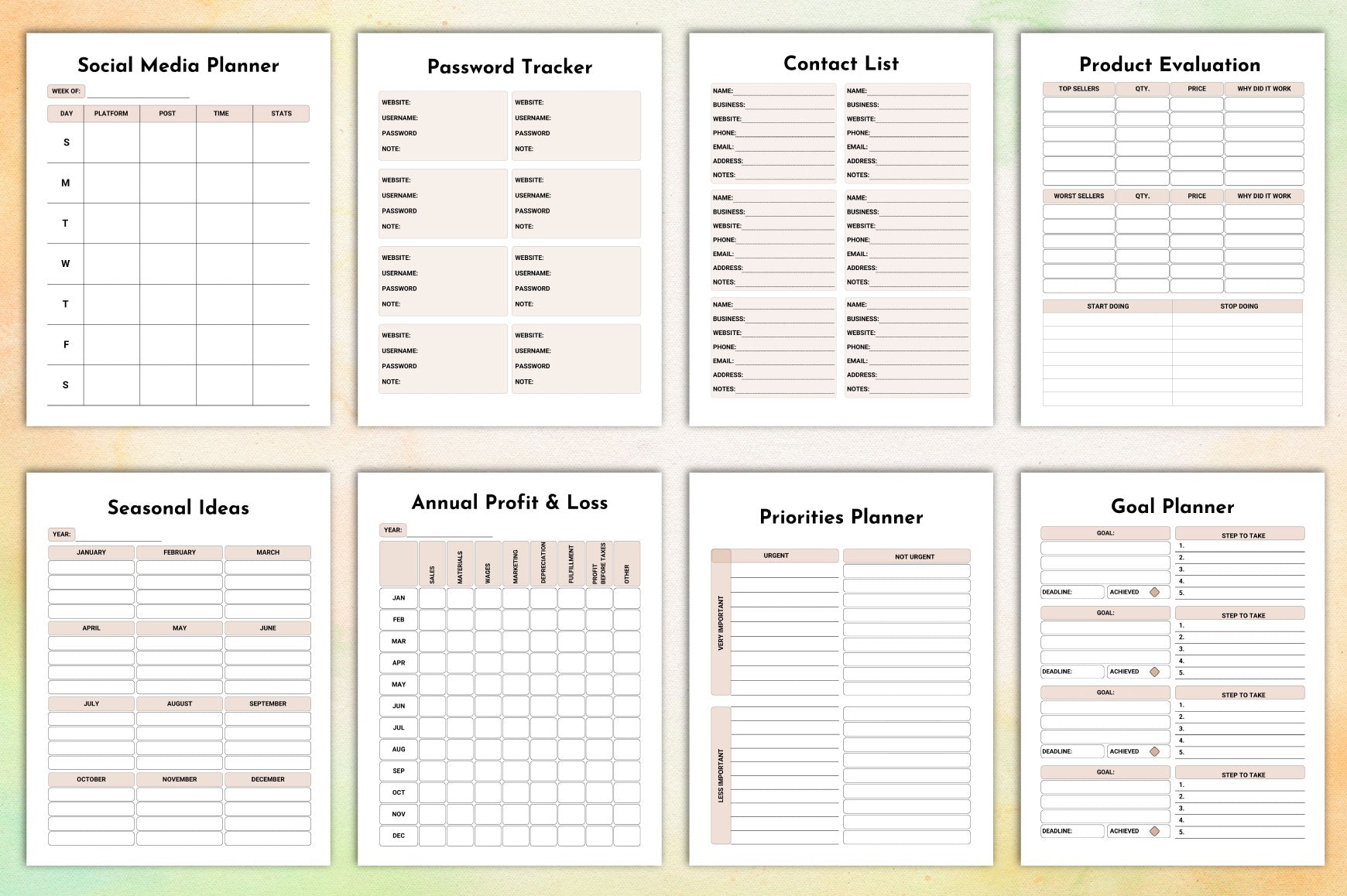Shirt Business Planner Guide