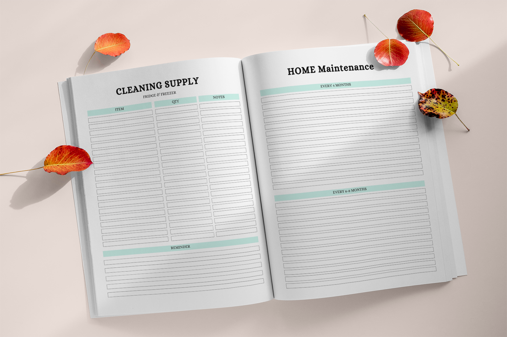 Gentle Cleaning for ADHD Minds Planner including decluttering and cleaning checklists