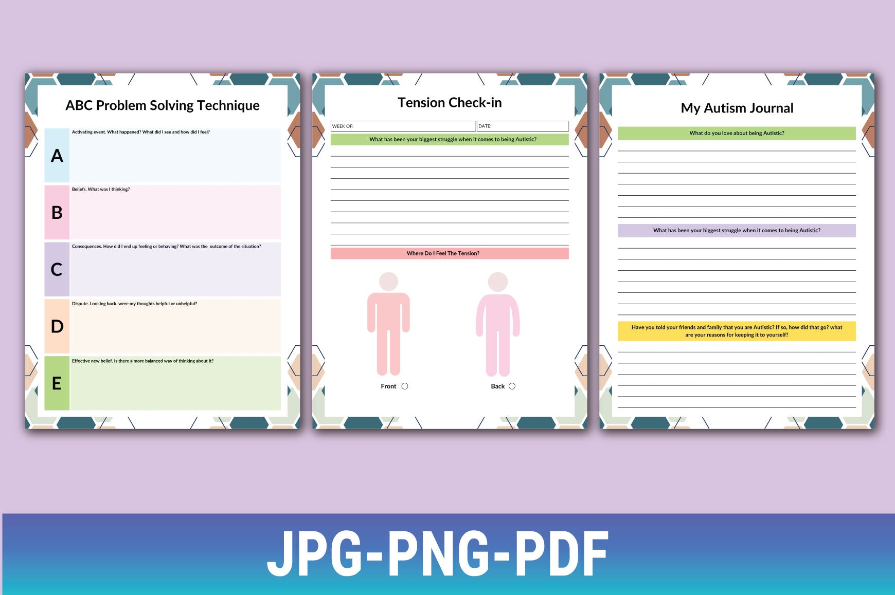 Autism Friendly Planner Daily Planning Pages