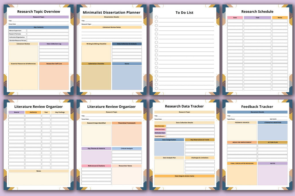 Dissertation Planning Toolkit Planner
