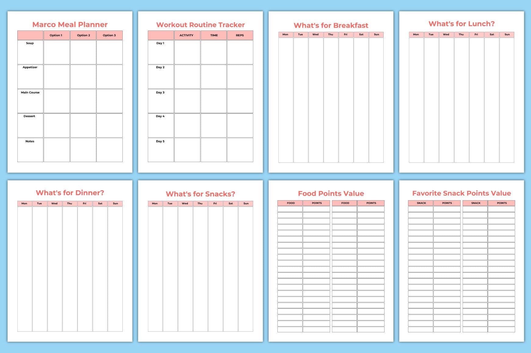 My Food Health Planner