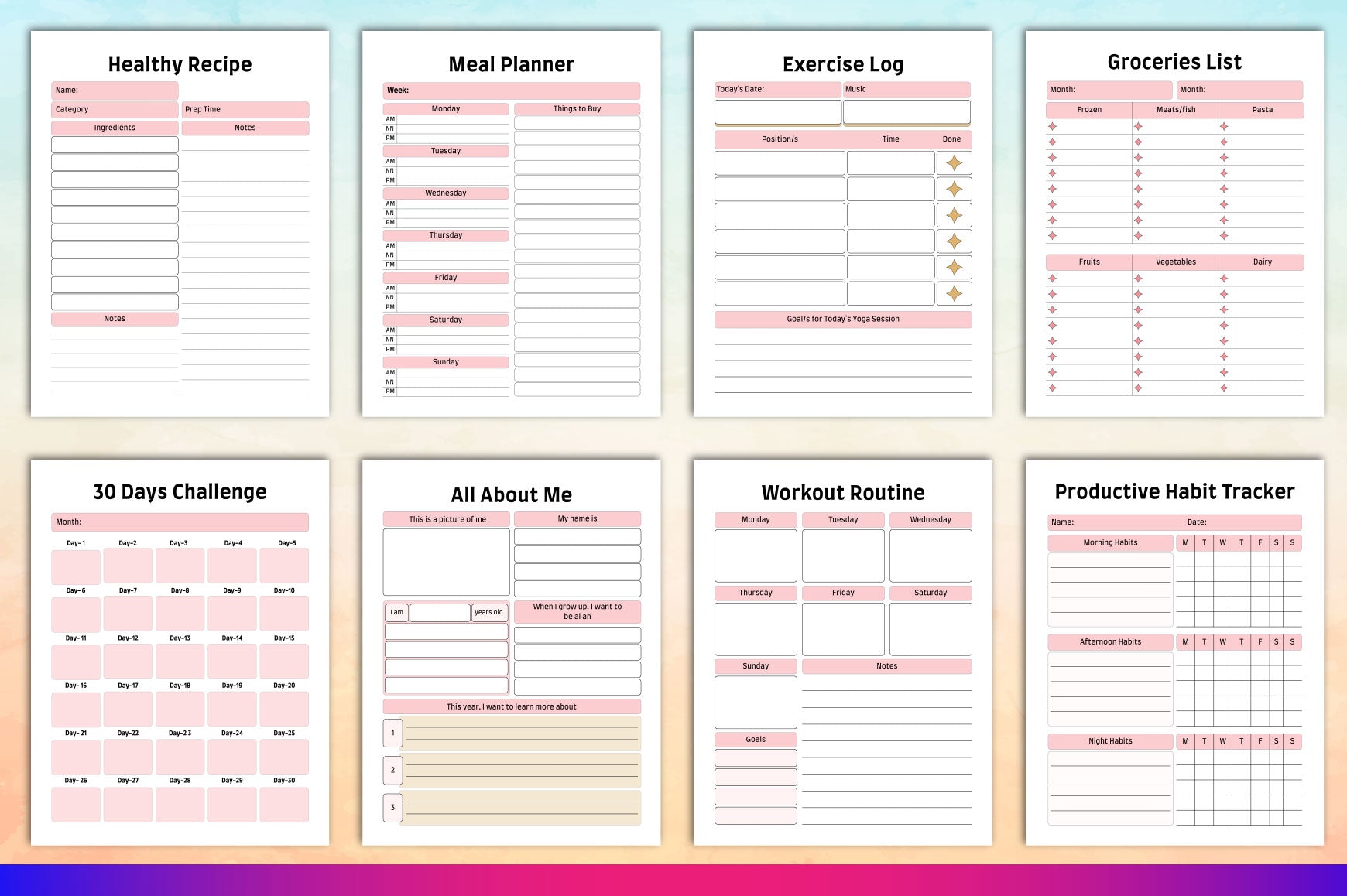 Fitness Planner for Effective Workout Tracking