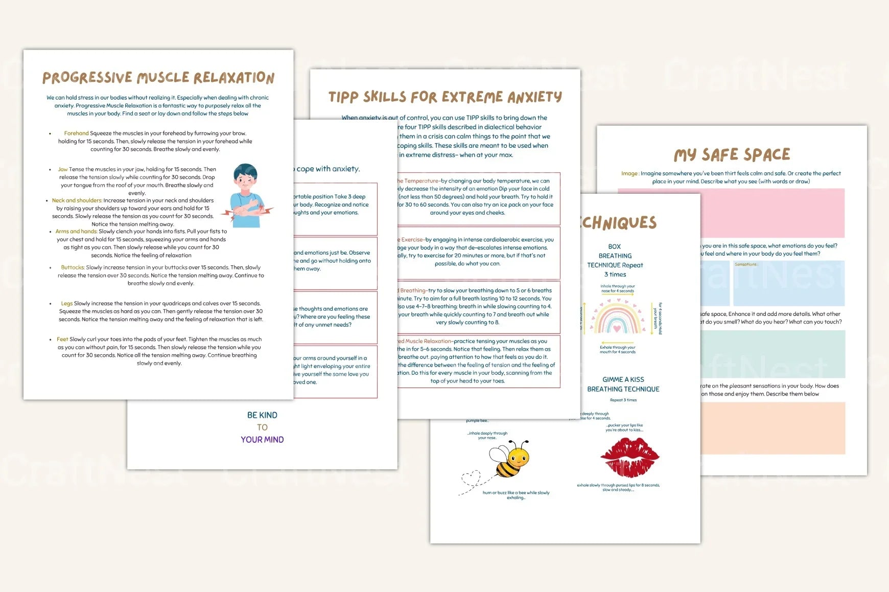 Anxiety and ADHD Management Strategies stress management planner templates
