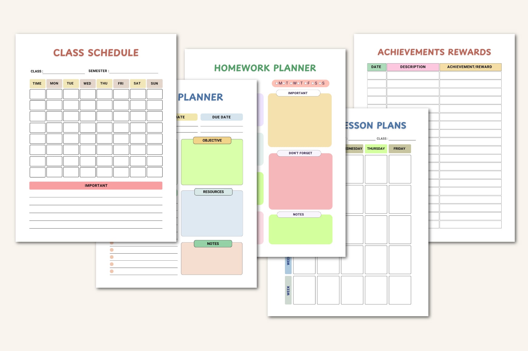 School Year For Kids Planner