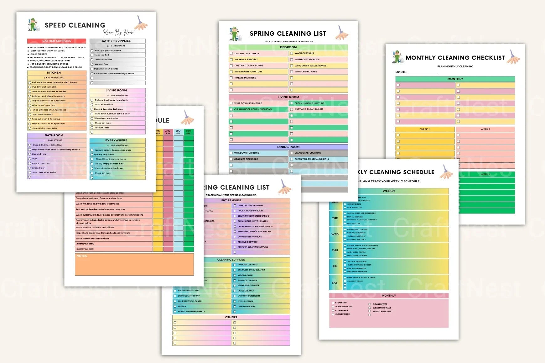 ADHD Cleaning Tips and Strategies decluttering checklist worksheets